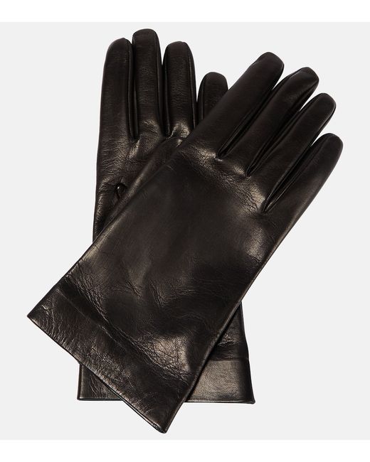 Saint Laurent Leather silk-lined gloves