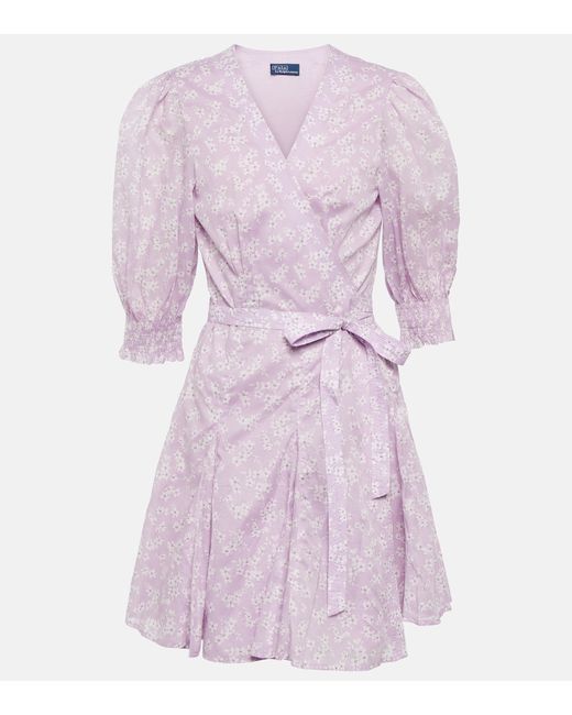 Polo Ralph Lauren Floral cotton wrap minidress