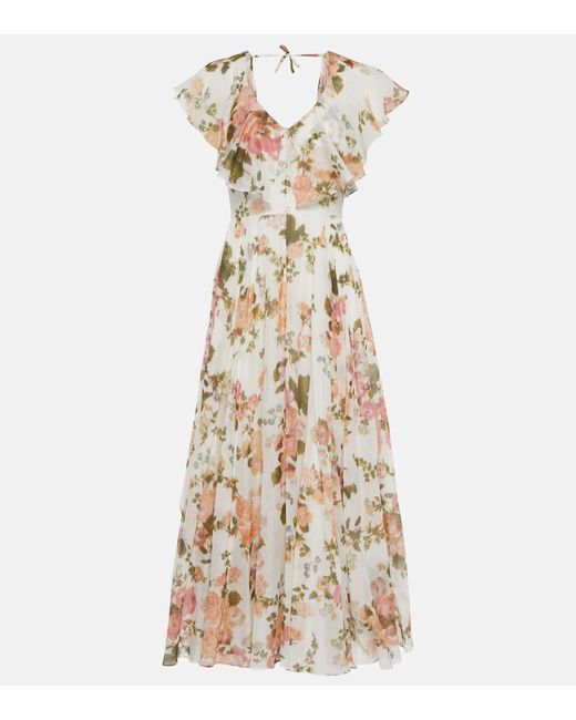 Erdem Theophila floral cotton and silk maxi dress