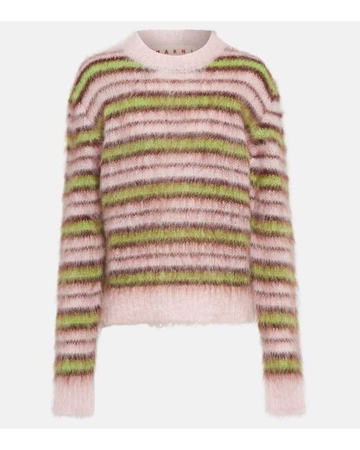 Marni Striped mohair-blend sweater