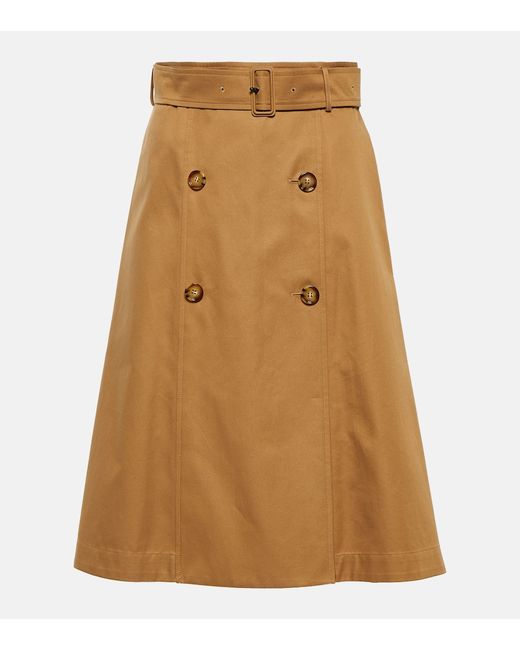 Burberry A-line cotton midi skirt