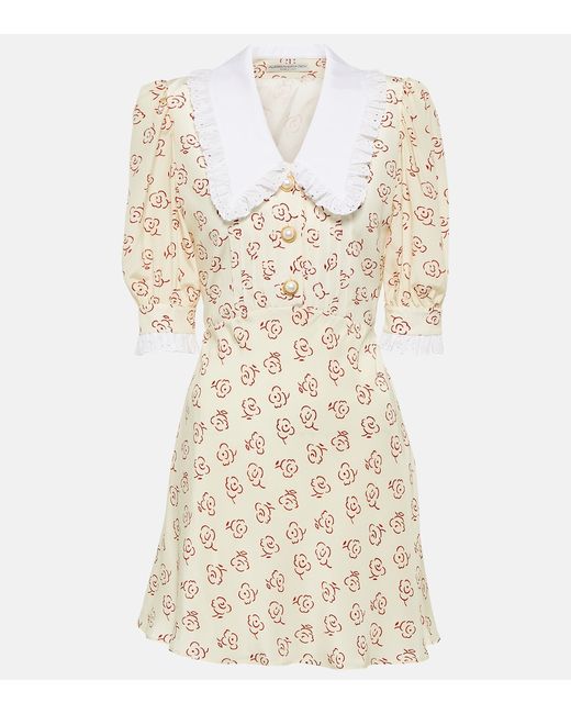 Alessandra Rich Floral printed silk minidress
