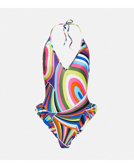 Pucci Printed halterneck swimsuit