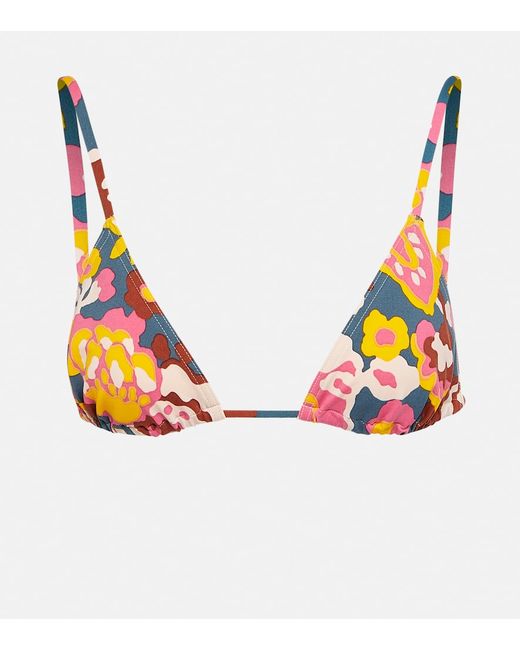 Eres Kiwi printed triangle bikini top