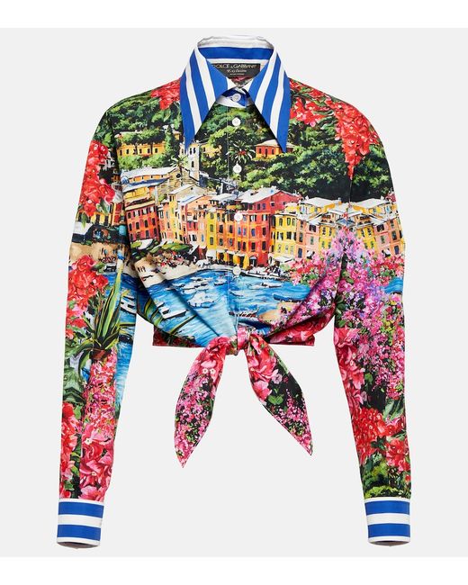 Dolce & Gabbana Portofino printed cotton jersey T-shirt