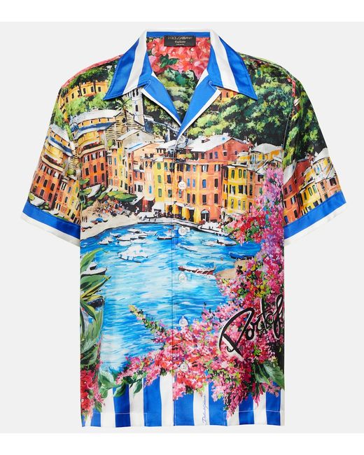 Dolce & Gabbana Portofino printed silk shirt