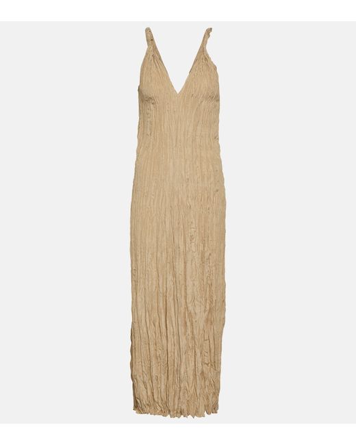 Totême Crinkled silk slip dress