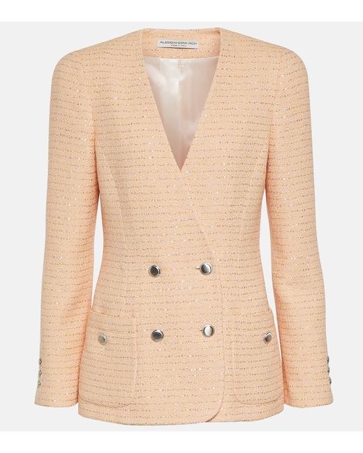 Alessandra Rich Bouclé cotton-blend jacket