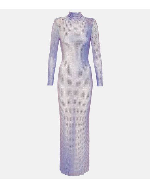 Self-Portrait Crystal-embellished maxi dress