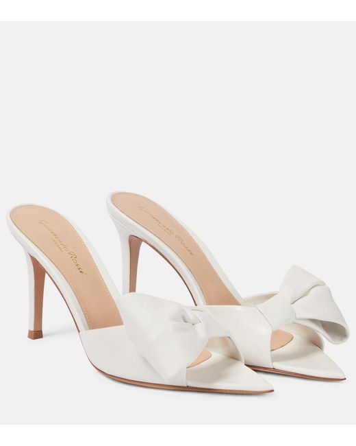 Gianvito Rossi Bow-embellished leather mules