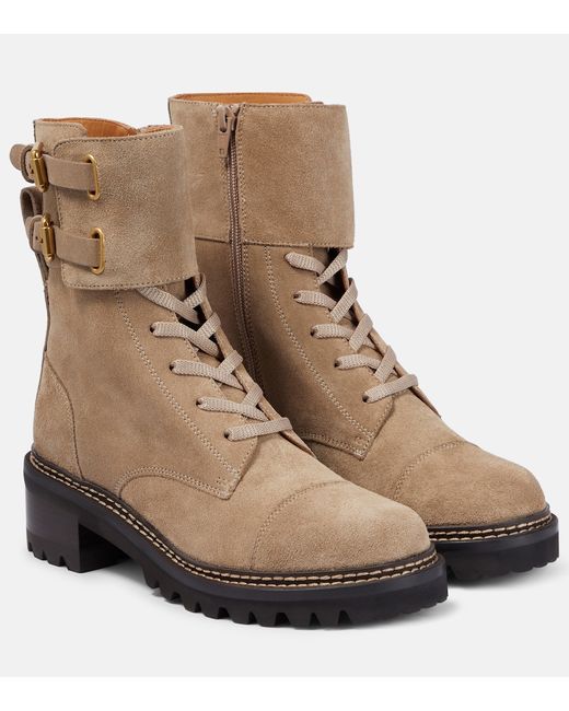 See by Chloé Mallory suede combat boots