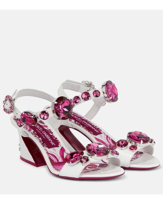 Dolce & Gabbana Embellished leather sandals