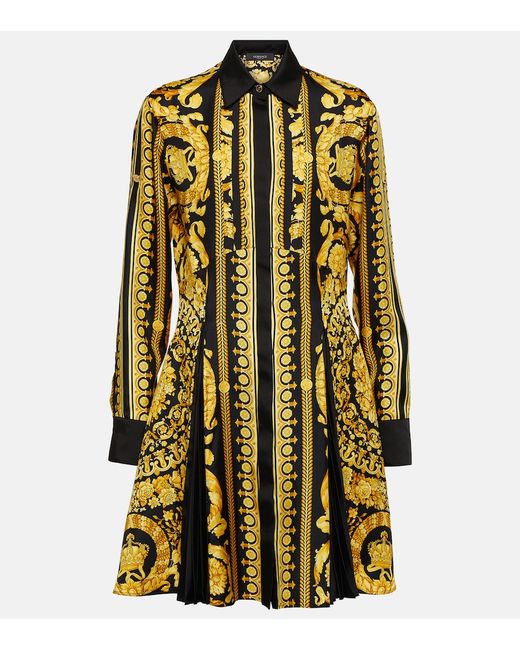 Versace Barocco silk shirt dress