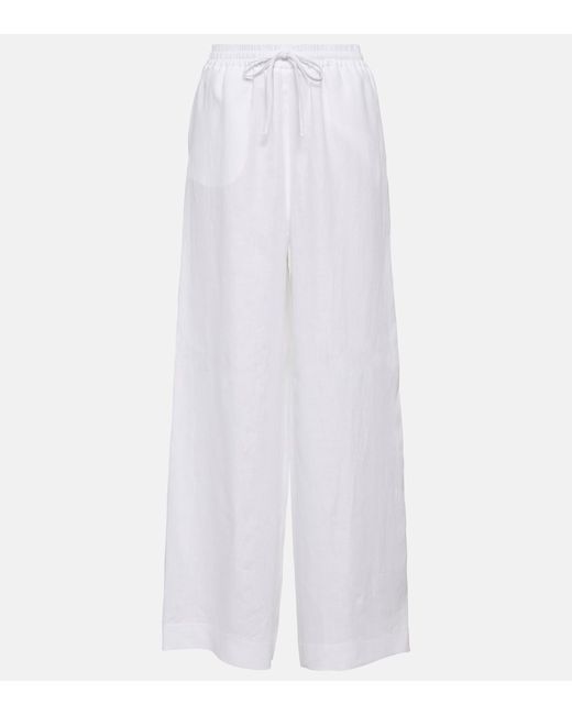 Loro Piana High-rise wide-leg linen pants