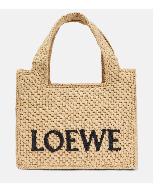 Loewe Paulas Ibiza logo raffia tote bag