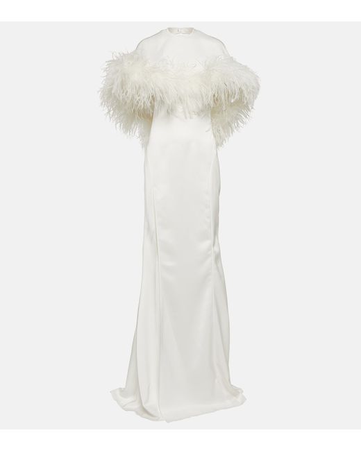 Attico Feather-trimmed gown