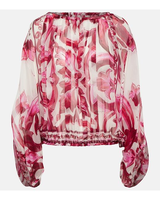 Dolce & Gabbana Printed silk chiffon blouse