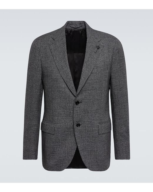 Lardini Checked wool-blend blazer