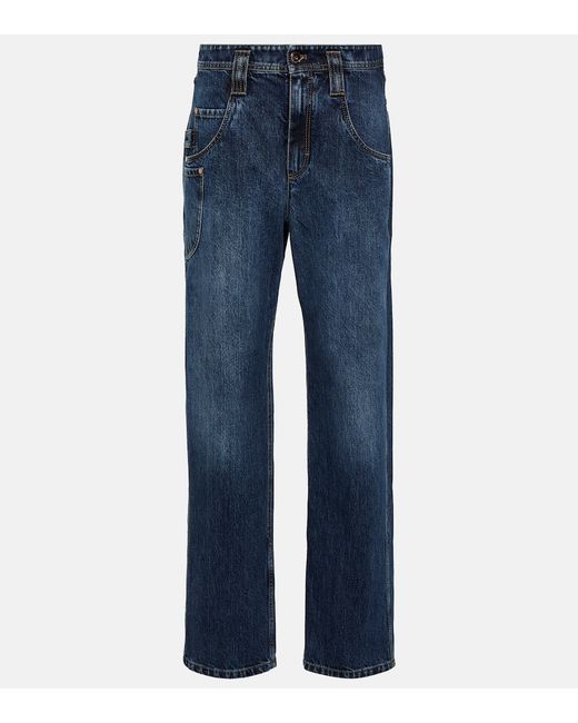 Brunello Cucinelli Low-rise wide-leg jeans