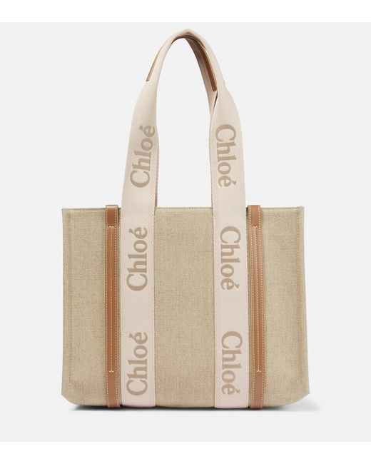 Chloé Woody Medium canvas tote bag