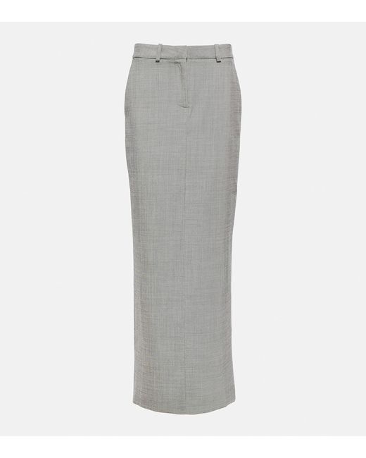 Alessandra Rich Checked wool maxi skirt