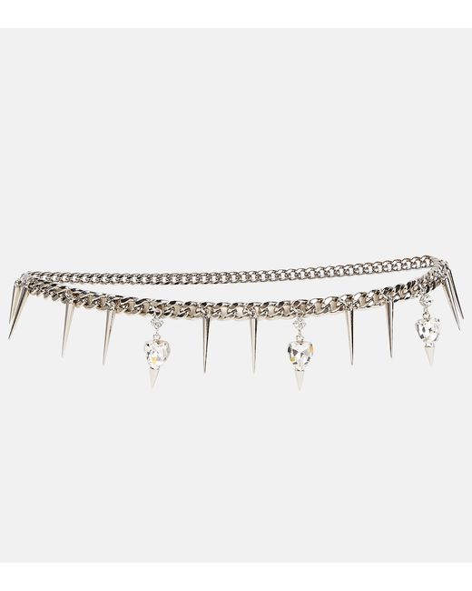 Alessandra Rich Embellished chain belt
