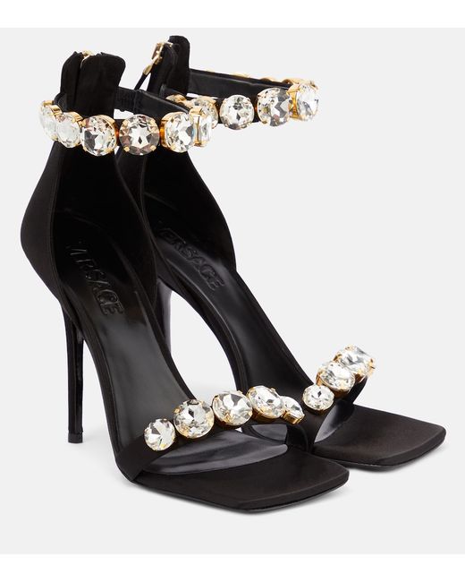 Versace Embellished satin sandals