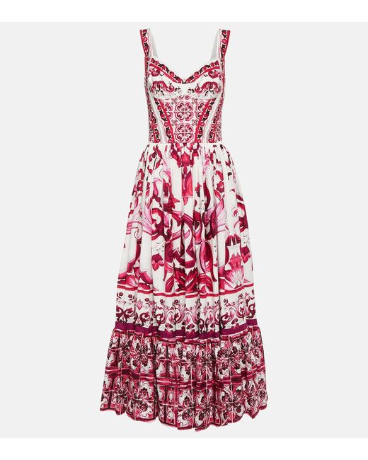 Dolce & Gabbana Printed cotton poplin maxi dress