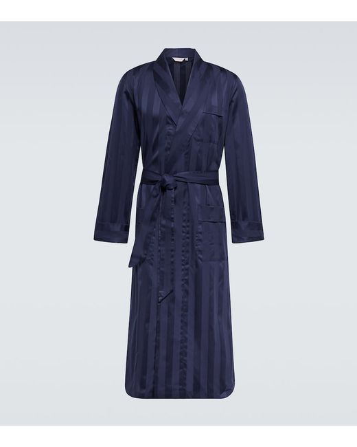 Derek Rose Lingfield cotton satin robe