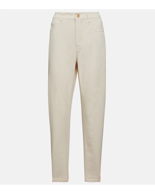 Brunello Cucinelli High-rise cotton pants