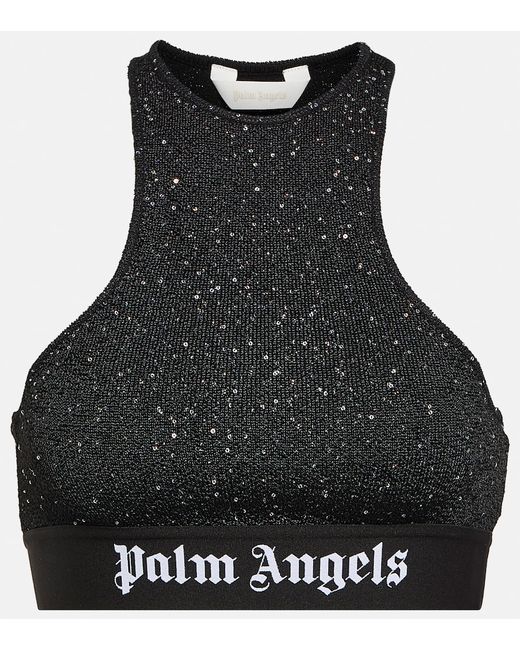 Palm Angels Printed logo bra top