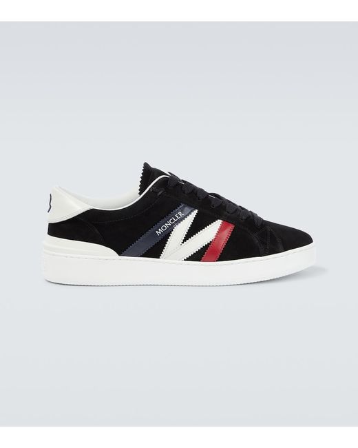 Moncler Monaco suede and leather sneakers