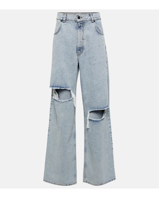 The Mannei Normandi distressed low-rise wide-leg jeans