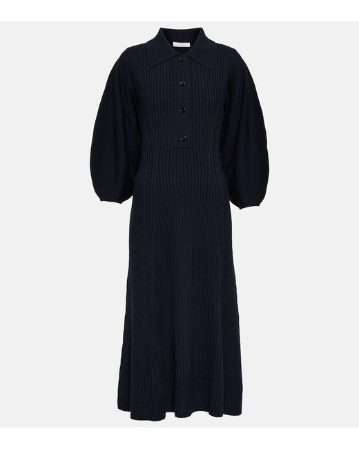 Chloé Ribbed-knit wool maxi dress