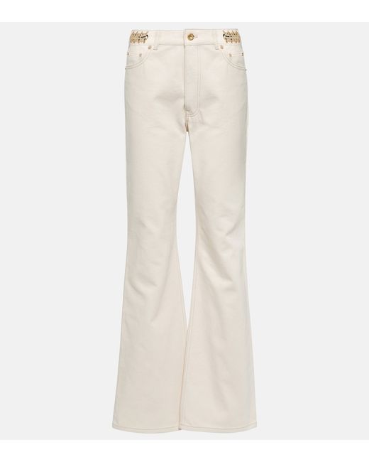 Paco Rabanne Embellished high-rise flared jeans