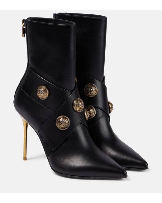 Balmain Alma leather ankle boots