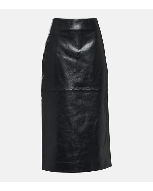 Dodo Bar Or Lori high-rise leather midi skirt