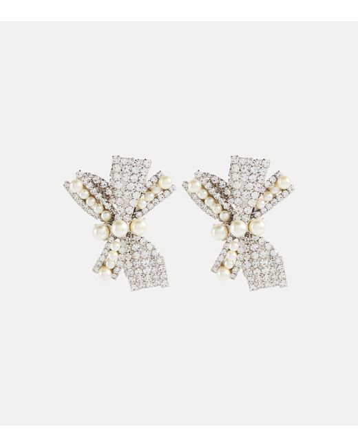 Jennifer Behr Simone Swarovski crystal and faux pearl earrings