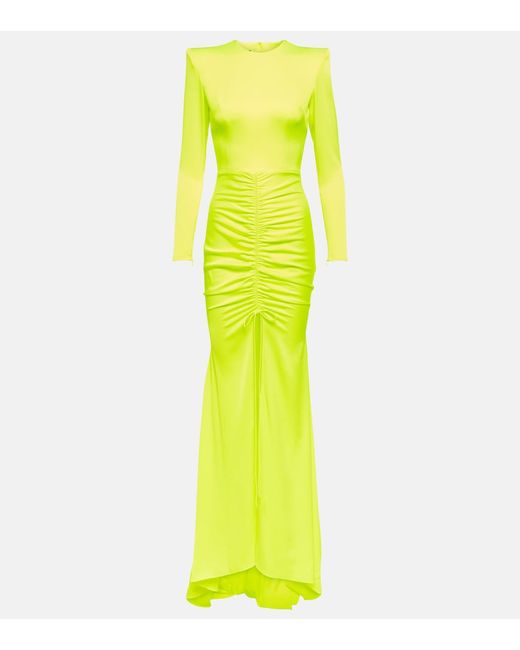 Alex Perry Ruched satin gown