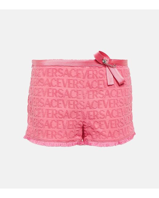 Versace x Dua Lipa Allover cotton terry shorts