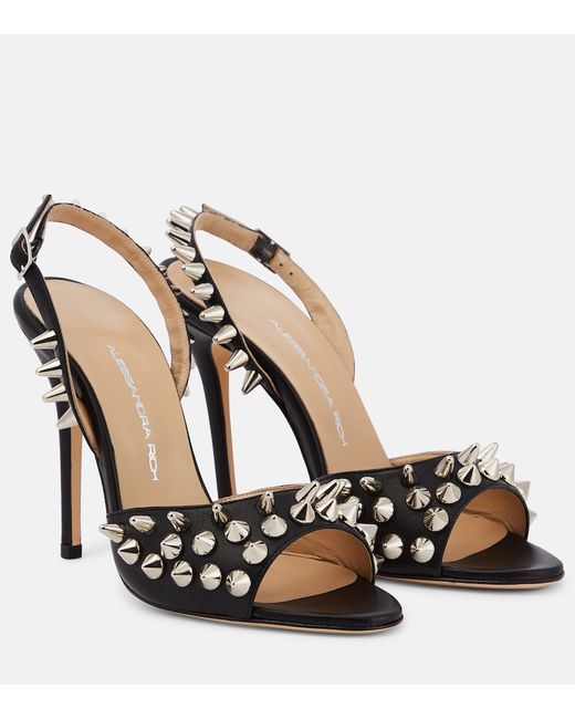 Alessandra Rich Embellished leather sandals