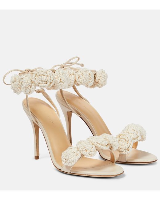 Magda Butrym Floral crochet and leather sandals