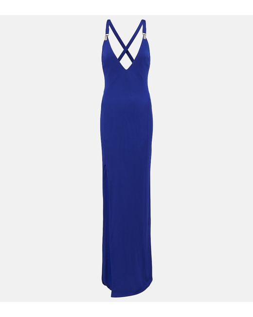Tom Ford Embellished wool cashmere and silk maxi dress