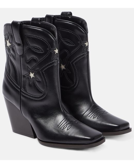 Stella McCartney Embroidered faux leather ankle boots