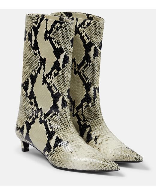 Jil Sander Snake-print leather boots