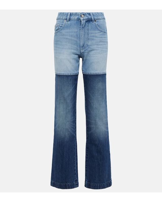 Peter Do Patchwork high-rise straight jeans