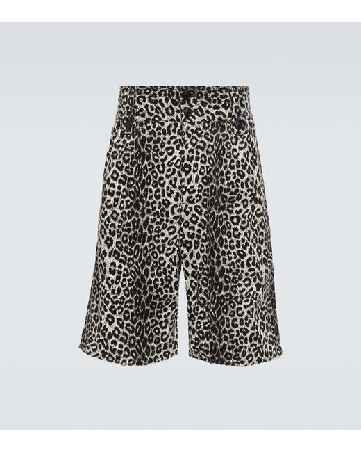 Visvim Leopard-print cotton and linen shorts