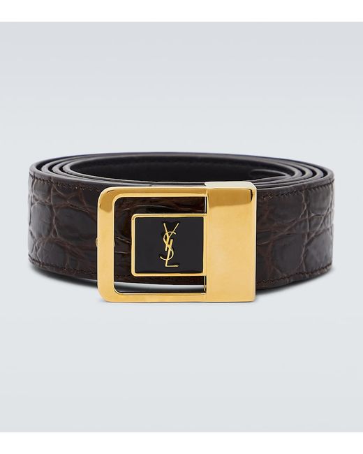Saint Laurent Cassandre slim leather belt