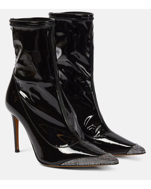 Alexandre Vauthier Avi embellished faux leather ankle boots