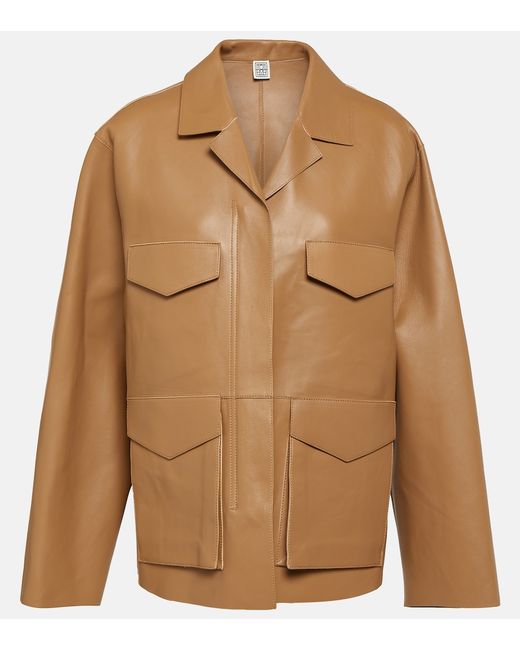Totême Army oversized leather jacket
